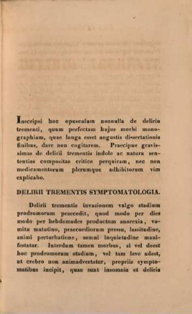 Nonnulla de delirio trementi : dissertatio inauguralis medica