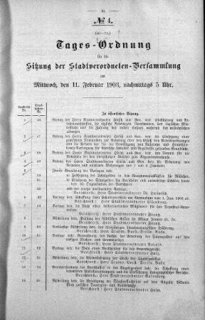 Tages-Ordnung, 11. Februar 1903