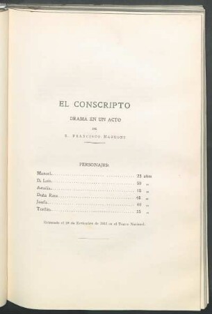 El conscripto : Drama en un acto