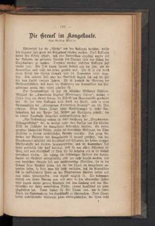 Die Greuel im Kongostaate