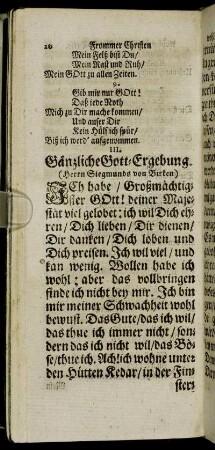 III. Gänzliche Gott-Ergebung.