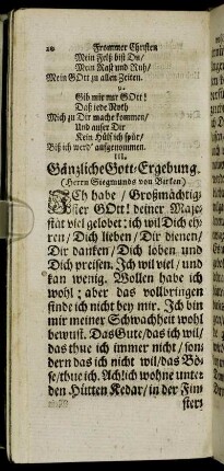 III. Gänzliche Gott-Ergebung.