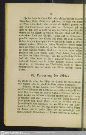 Die Verwertung des Obstes