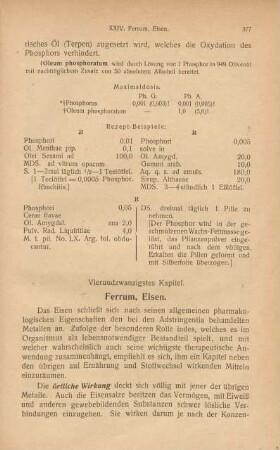 Vierundzwanzigstes Kapitel. Ferrum, Eisen