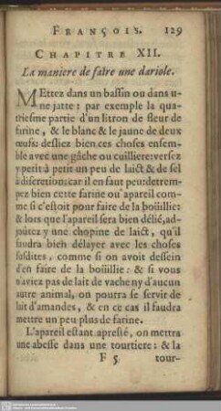 Chapitre XII. La maniere de faire une dariole