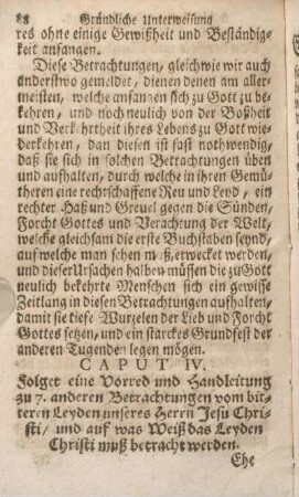 Caput IV. Folget eine Vorred und Handleitung zu 7. anderen Betrachtungen ...