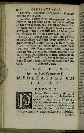 Archiepiscopi Cantuariensis Meditationum Liber.