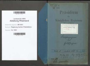 Katasterzeichner und -hilfszeichner. Generalia. Bd. 1