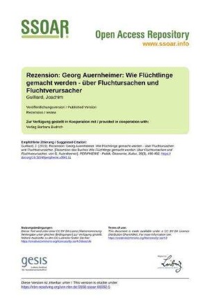 Rezension: Georg Auernheimer: Wie Flüchtlinge gemacht werden - über Fluchtursachen und Fluchtverursacher