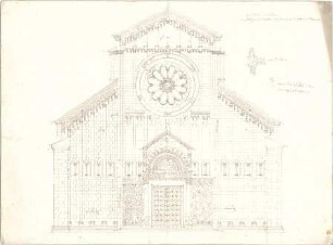 Zocher, Ernst; Verona (Italien); San Zeno - Westfassade (Ansicht, Details)