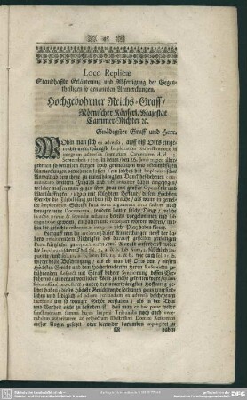 Loco Replicae, Standhaffte Erläuterung und Abfertigung der Gegentheiligen so genannten Anmerckungen
