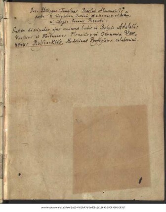 Guerneri Rolfincii, Phil. & Med. Doct. & Prof. Publici Dissertationes Anatomicae methodo synthetica exaratae : Sex Libris comprehensae, Theoricis & Practicis veterum, & recentiorum, propriisque observationibus illustratae & ad Circulationem Accommodatae