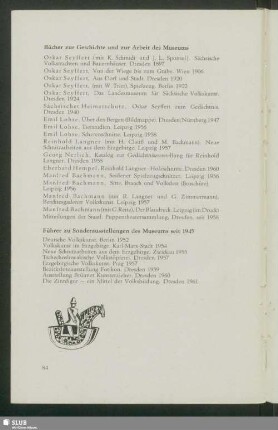 Führer zu Sonderausstellungen des Museums seit 1945