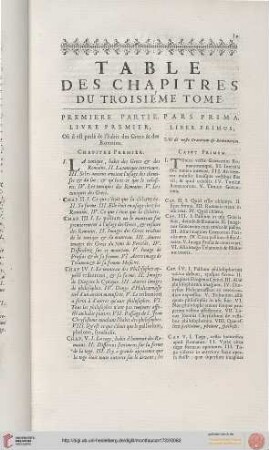 Table des chapitres du troisième tome