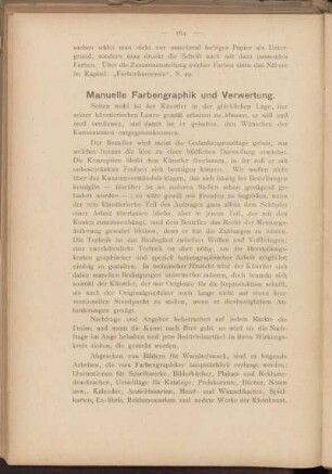 Manuelle Farbengraphik und Verwertung.