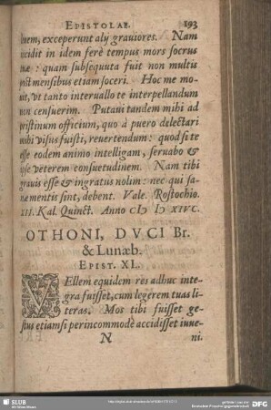 Othoni, Duci Br. & Lunaeb. Epist. XL.