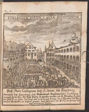 Gottselige Augen-Lust von den Augsburgischen Friedens-Gemählden, welche wegen des Ao. 1648 gestifteten allgemeinen Reichs- u. Religions-Fridens unter die hiesige Evangelische Schul-Jugend an ihrem jährlichen Kinder-Fridens-Feste ausgetheilt, von zerschiedenen Künstlern ins Kupfer klein gebracht