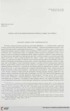 30: Geneza gotycko-renesansowych portali zamku na Wawelu