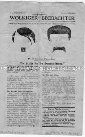Britisches Nachrichtenblatt für die Wehrmacht und die deutsche Bevölkerung "Wolkiger Beobachter" mit einem Vergleich Hitler-Stalin