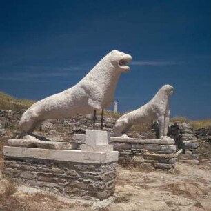 Delos. Naxische Löwen. 7. Jh. v. Chr. am Heiligen See