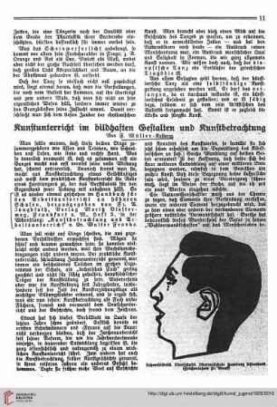 N.F. 6.1926 S. 11-14: Kunstunterricht im bildhaften Gestalten und Kunstbetrachtung