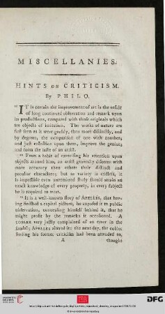 Miscellanies
