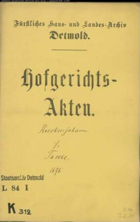 Kreckenjohann in Hagen gegen Tasche zu Lückhausen - Schuldforderung