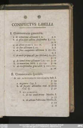 Conspectus Libelli.