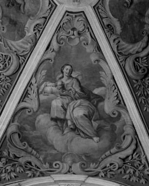Freskendekoration — Marienkrönung und Allegorien — Ecclesia sponsa Christi
