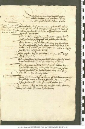 Der Rat der Altstadt Magdeburg erhebt vor Kardinal Albrecht als Erzbischof von Magdeburg Beschwerden unter anderem gegen den Magdeburger Klerus (Seiten: 74r-v)
