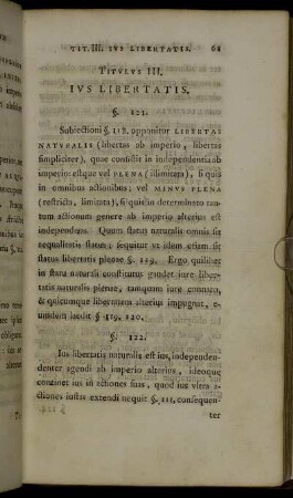 Titulus III. Ius Libertatis.