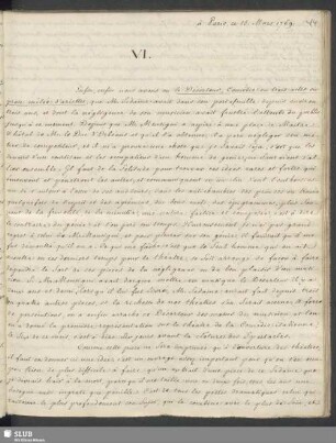 VI. à Paris, ce 15. Mars 1769.