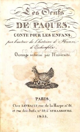 Les oeufs de pâques : conte pour les enfans