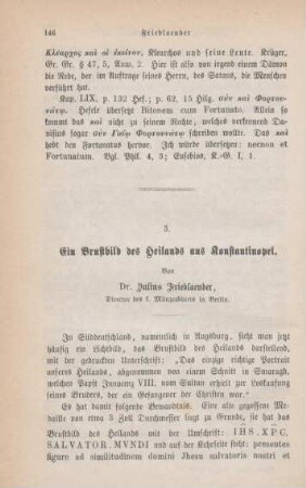 146-148 Ein Brustbild des Heilands aus Konstantinopel