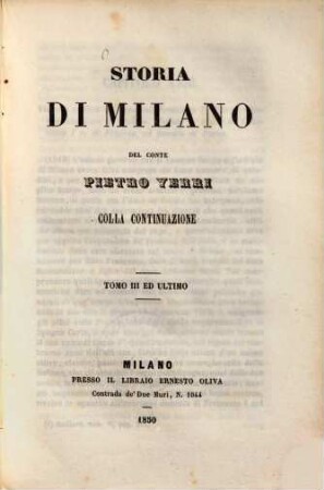 Storia di Milano : colla continuazione, 3