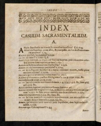 Index Casuum Sacramentalium