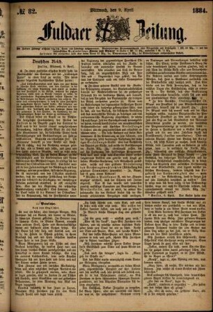 Ausgabe vom Mittwoch, den 09. April 1884.