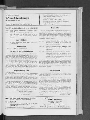 Ein Wort zu den Glückwünschen