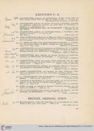 Bronze, Messing, Eisen (Nr. 916-947)