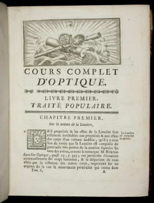 Livre Premier, Traité Populaire.