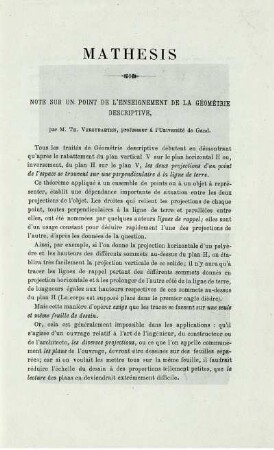 NOTE SUR UN POINT DE L'ENSEIGNEMENT DE LA GÉOMÉTRIE DESCRIPTIVE.