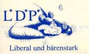 Aufkleber der LDPD zur Volkskammerwahl 1990