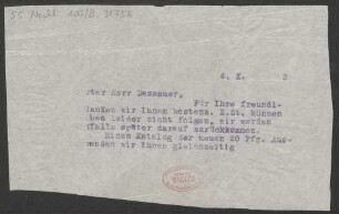 Brief an Heinrich Dessauer : 04.10.1913
