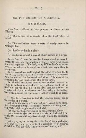 On the motion of a bicycle