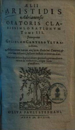 Orationum tomi tres, 1