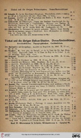 Türkei und die übrigen Balkan-Staaten. Donaufürstenthümer (Nr. 390 - 501)