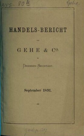 Handelsbericht. 1891,9