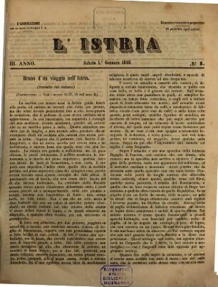 L' Istria. 3, 3. 1848