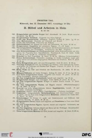 B. Möbel und Arbeiten in Holz (Nr. 355-555)
