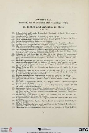 B. Möbel und Arbeiten in Holz (Nr. 355-555)